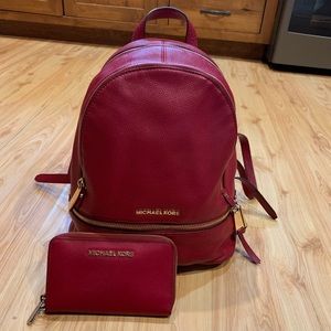 Michael Kors Rhea backpack and wallet